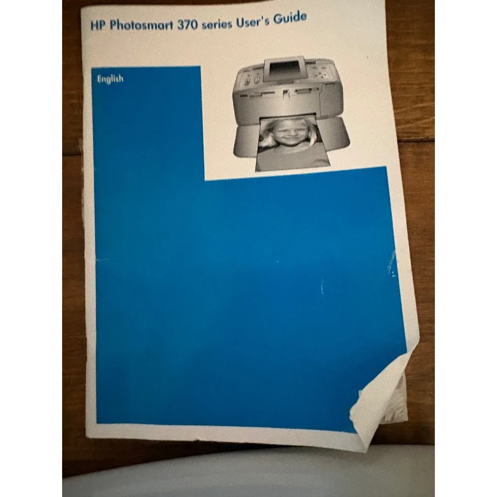 HP Photosmart 375 Compact Photo Printer Q3419A White Silver Bluetooth 4x6 LCD